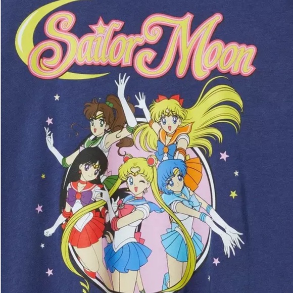 Sailor Moon Classic Fit Cotton Cold Shoulder Tee - Picture 2 of 3